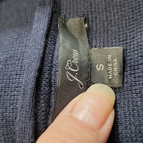 J. Crew Size S Navy Blue Open with Tie Front Long Sleeve Cardigan Exc. Used Cond - Picture 12 of 13